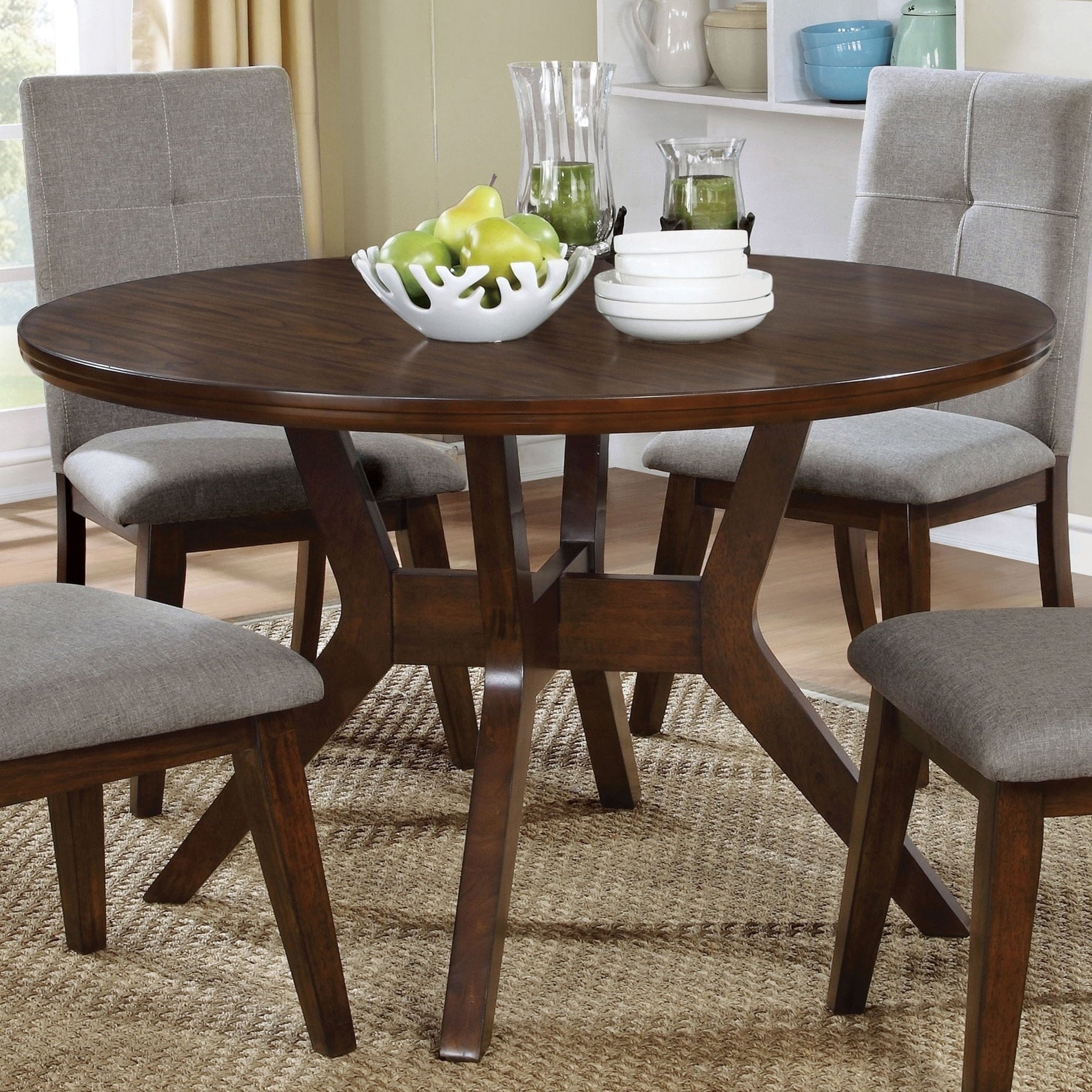 Shop Furniture Of America Yria Mid Century Modern Walnut Dining