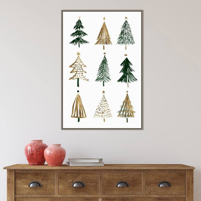 Evergreen Trees II by Isabelle Z Framed Canvas Wall Art