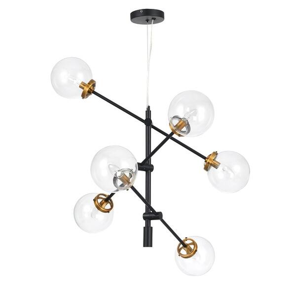 Co Z 6 Light Black And Antique Brass Modern Sputnik Chandelier Clear Opal Glass On Sale Overstock 31000568 Discover a selection of fascinating sputnik chandeliers featuring starburst designs to add some atomic style to your home. co z 6 light black and antique brass