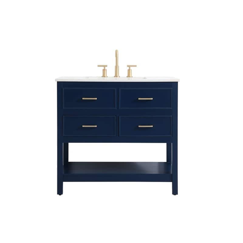 Elegant Lighting VF19036 Sinclaire 36" Free Standing Single Basin - Blue