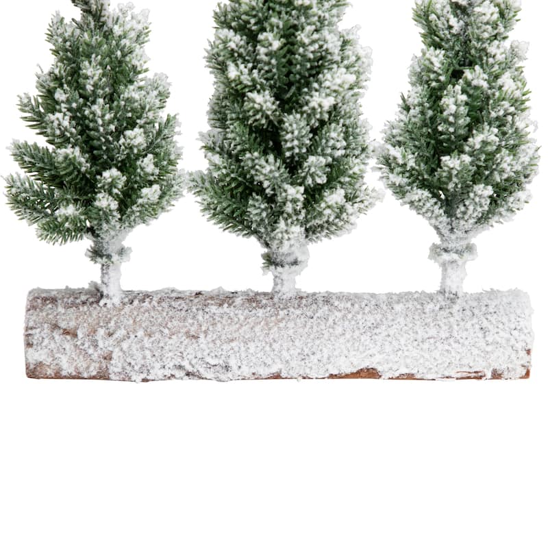 Frosted Pine Tree Trio Christmas Decoration - 8" - Unlit