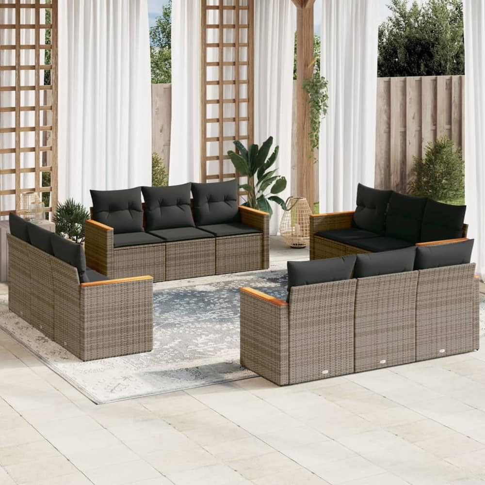 vidaXL Garden Sofa Set Black
