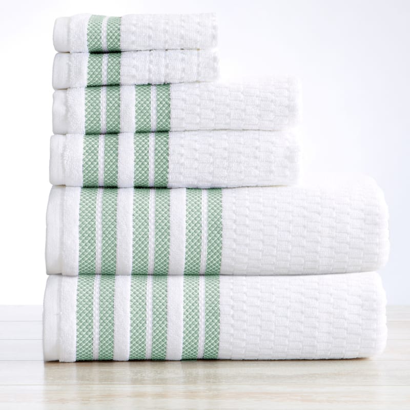 Luxurious Cotton Textured & Detailed Stripes Towel Set