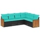 preview thumbnail 2 of 7, vidaXL 6 Piece Patio Sofa Set with Cushions Black Poly Rattan