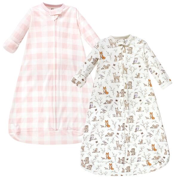 slide 1 of 1, Hudson Baby Infant Girl Cotton Long-Sleeve Wearable Sleeping Bag, Sack, Blanket, Enchanted Forest 0-3 Months - Enchanted Forest