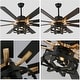 preview thumbnail 21 of 20, Chichoice 65" Industrial Caged Ceiling Fan with Light and Remote, 6-Speed DC Motor Large Ceiling Fan