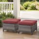 Option Grey Wicker Red Cushion