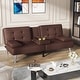 preview thumbnail 11 of 26, Homall Futon Sofa Bed Convertible Lounge Couch Sofa with Cupholders & Pillows Brown