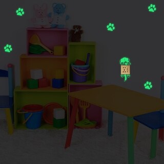 Walplus Peel and Stick Wall Sticker Glow In The Dark Dog Paw Print