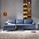 preview thumbnail 48 of 56, OVIOS Mid-Century SUEDE Leather Chaise Reversible Sofa
