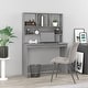 preview thumbnail 16 of 21, vidaXL Desk Engineered wood 40.2 x 17.7 x 58.3 in Desk Grey (1)