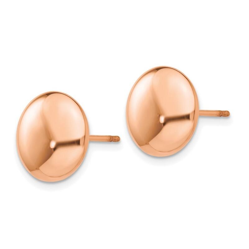 Curata 14k Rose Gold Polished 12mm Button Post Earrings
