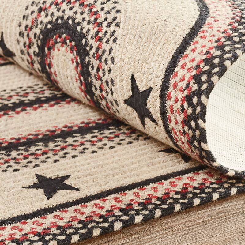 Colonial Star Jute Rug/Runner Oval w/ Pad 22x72 - 2' x 6' Runner