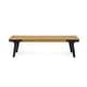 preview thumbnail 8 of 13, Harper Outdoor Modern Industrial Acacia Wood 3-piece Dining Set by Christopher Knight Home