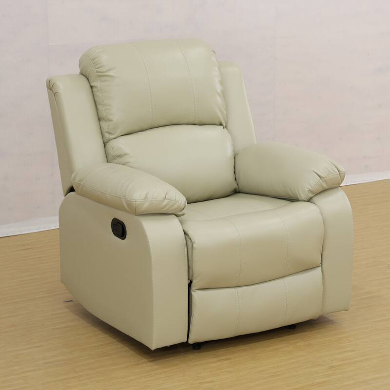 KISRAIS 38.5" Wide Faux Leather Manual Recliner Chair