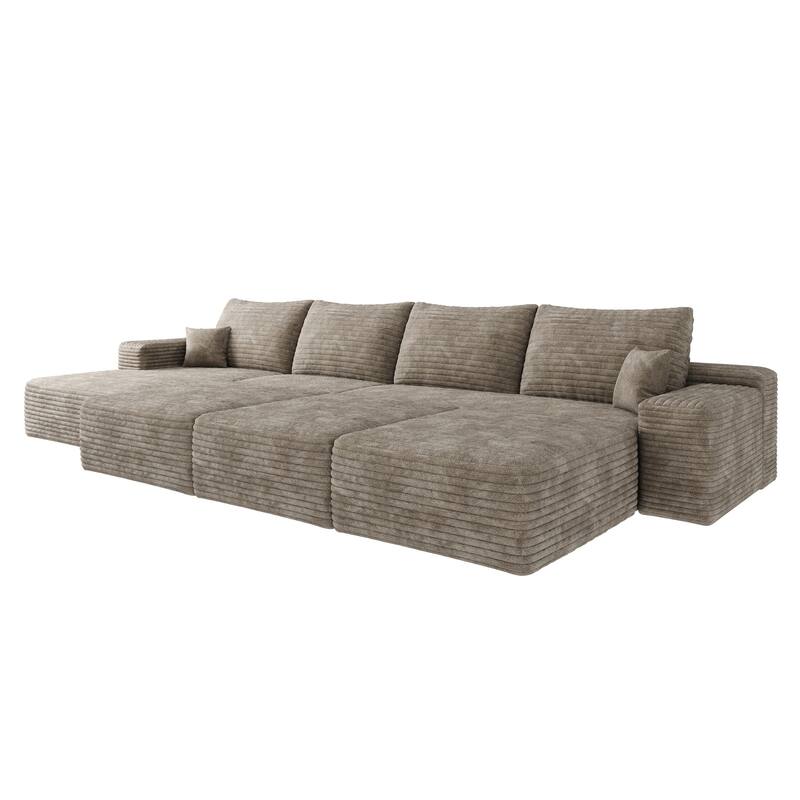 135" 6-Seater Modular Cloud Sofa Bed, Apartment Sectional, Easy Setup