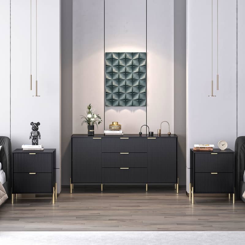 3 Piece Bedroom Set - Black