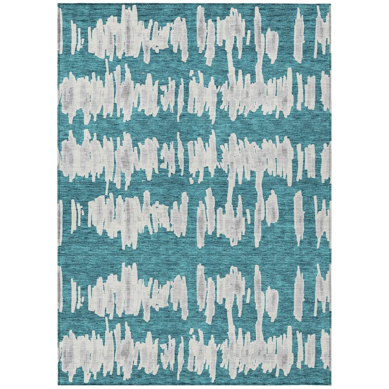 Machine Washable Indoor/ Outdoor Chantille Abstract Contemporary Rug