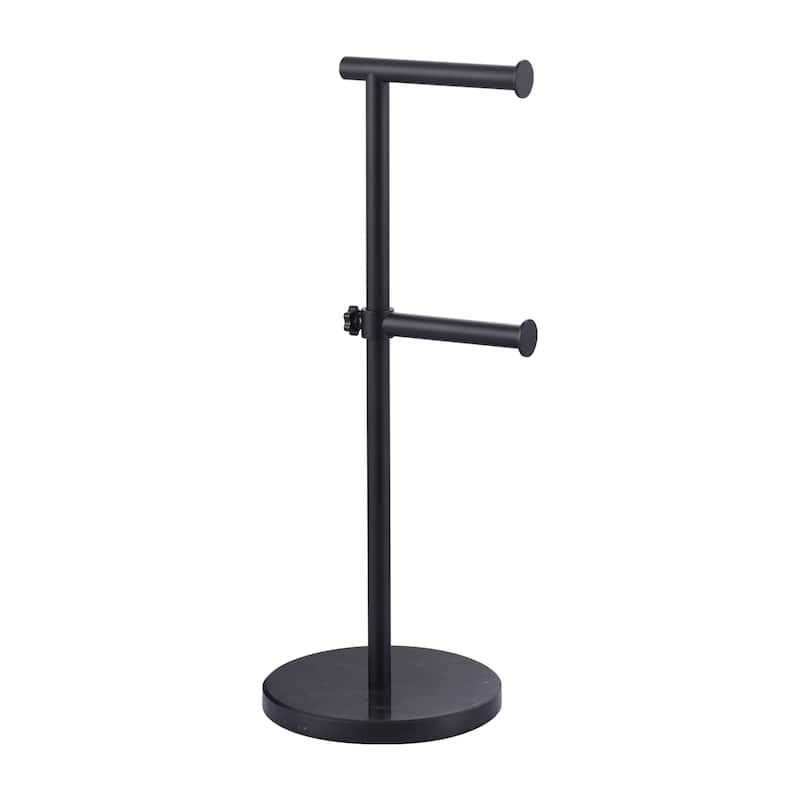 WOWOW Stainless Steel Freestanding Toilet Paper Holder in Modern - Matte Black - Matte Black