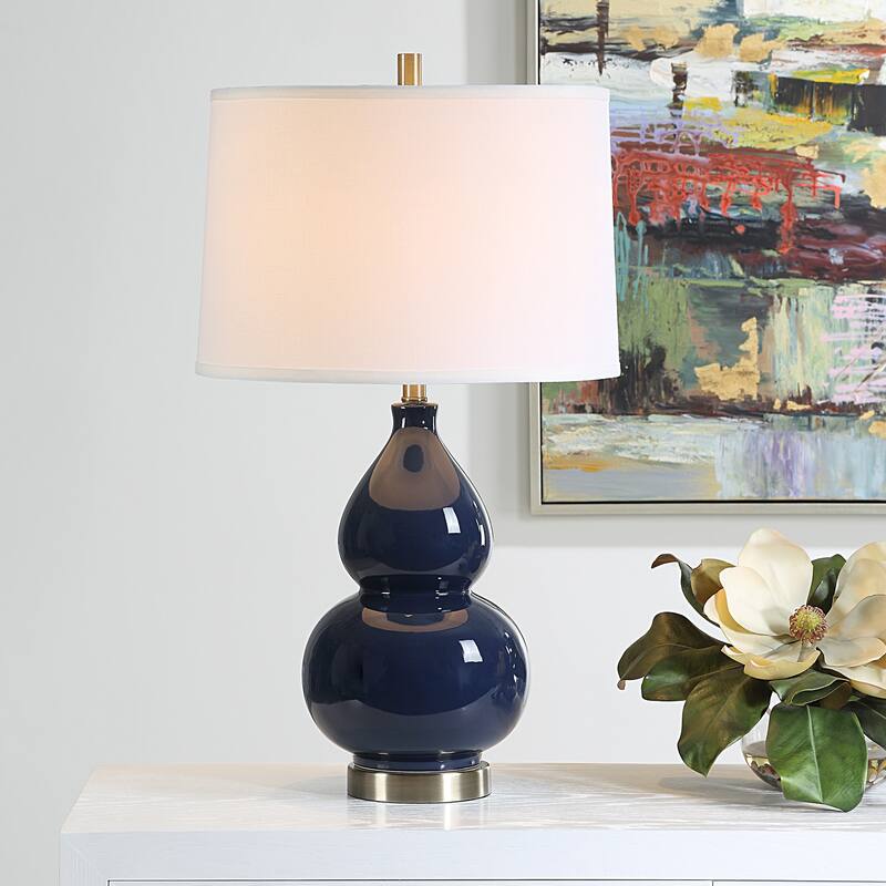 Strick & Bolton Ceramic Glazed Metal Table Lamp