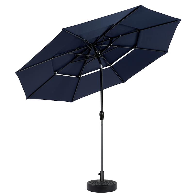 115" Outdoor Aluminium 3 Tier Auto-tilt Umbrella with Crank (No Base)