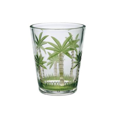 LeadingWare Designer Acrylic Classic Palm Tree DOF Tumbler of 4 (15oz), Premium Quality Unbreakable Stemless Tumbler Glasses