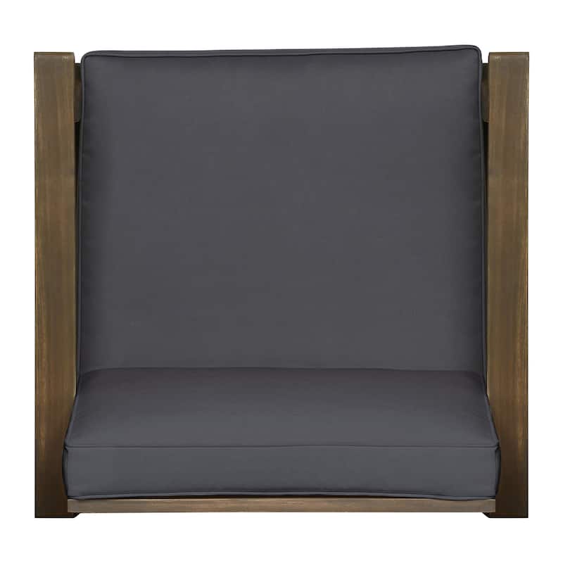 Exquisite Acacia Wood Club Chair with Water-Resistant Cushion
