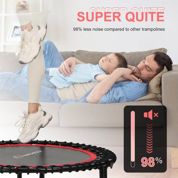 Onetwofit Mini Trampoline For Adults With Handle Adjustable Handle
