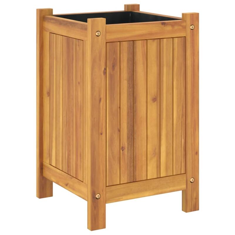 vidaXL Garden Planter with Liner Outdoor Flower Pot Box Solid Wood Acacia