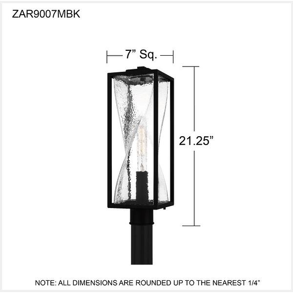 Zarah 1-Light Matte Black Outdoor Post Lantern