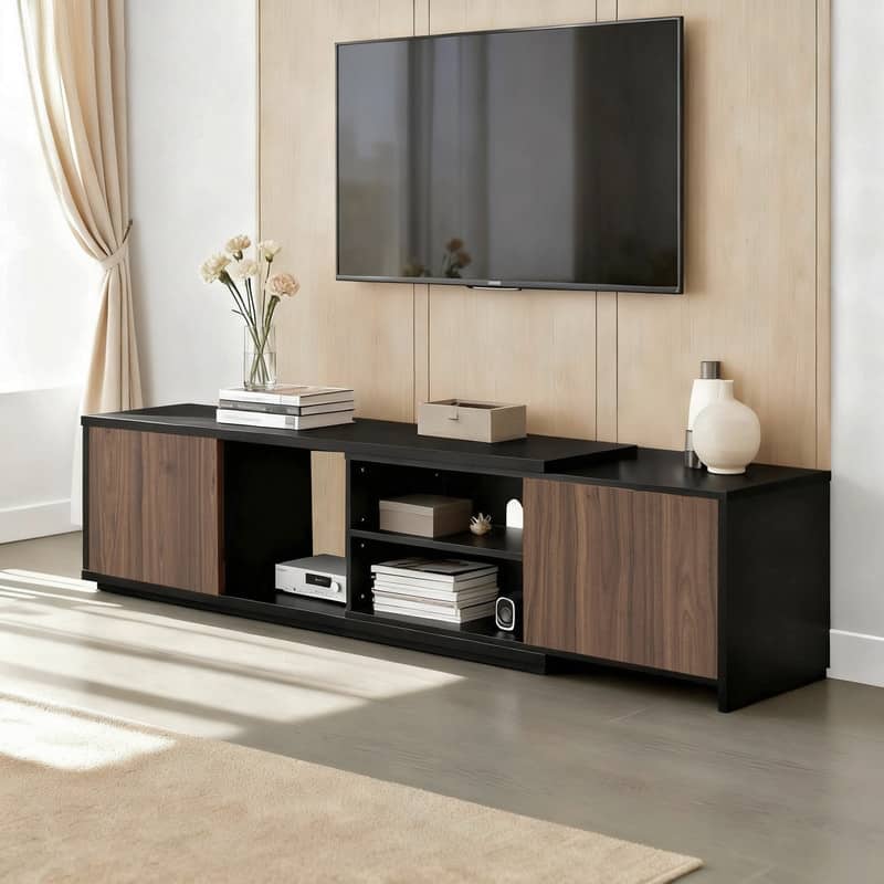 Spruce & Spring 62''-86'' Expandable TV Stand Media Console Entertainment Center