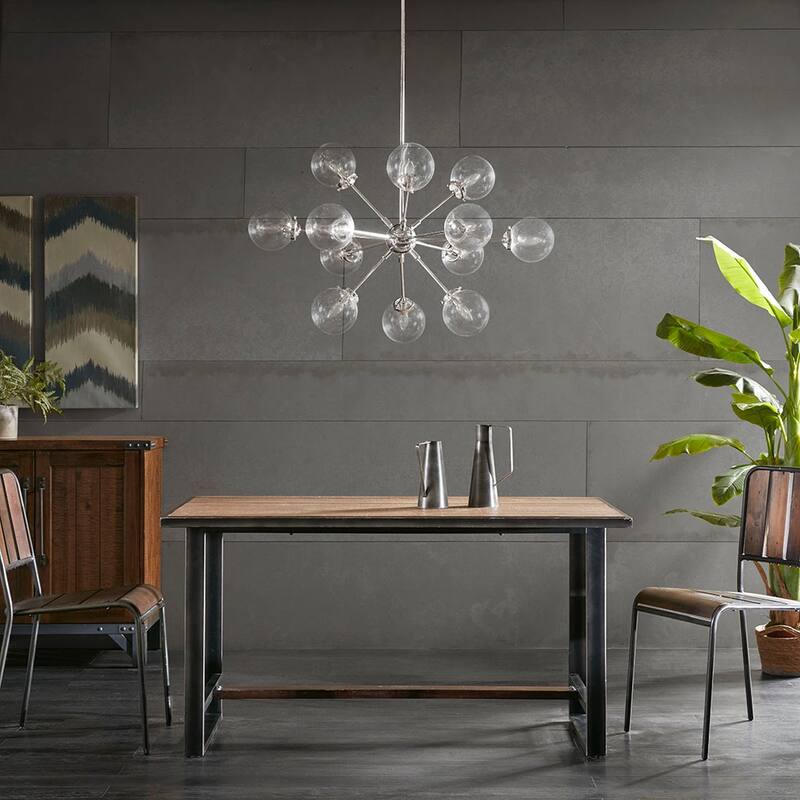 Paige 12-Light Chandelier with Oversized Globe Bulbs for living room,bedroom,and dining room - Silver