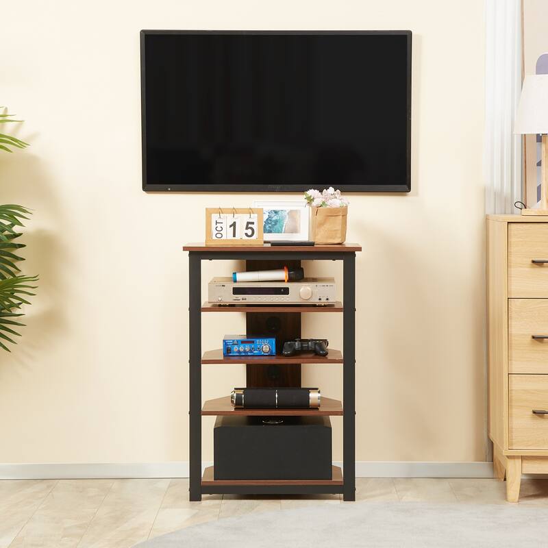 23.5" TV Stand with Storage Shelves and Steel Frame for Under 29 Inch TVs