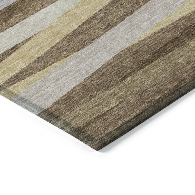HomeRoots Striped Transitional Rectangle Outdoor Rug