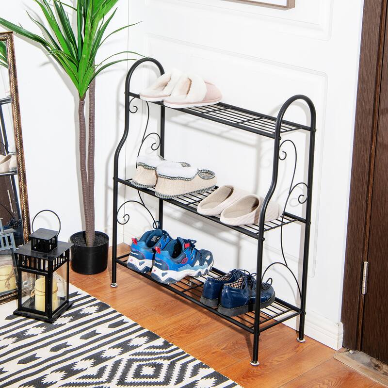 3 Tier Metal Plant Stand Plant Display Rack with Adjustable Feet