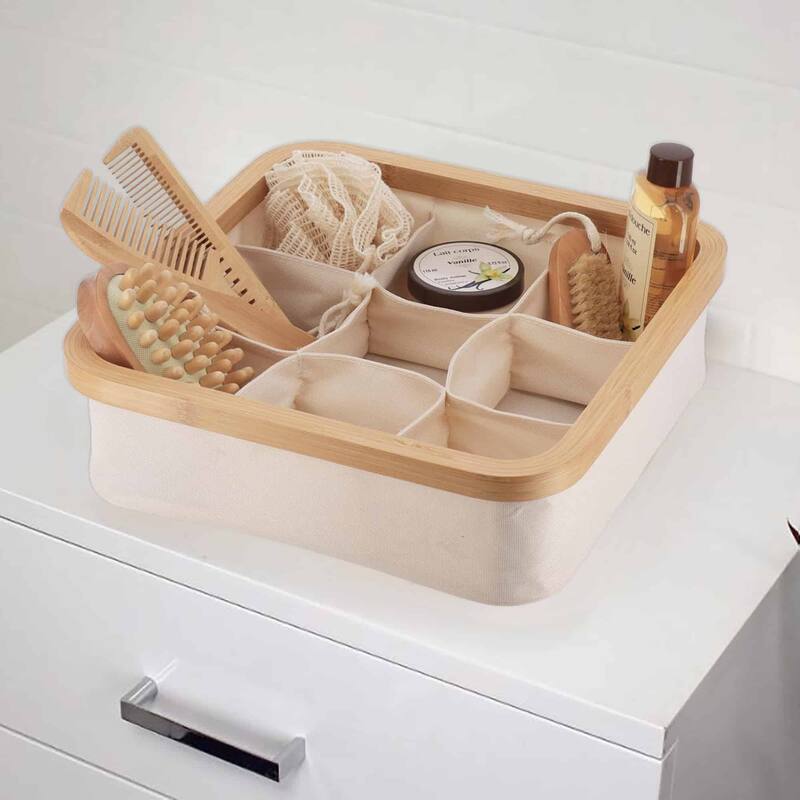 Square Foldable Storage Basket 9-Compartment - 12 L x 12 W x 4 H