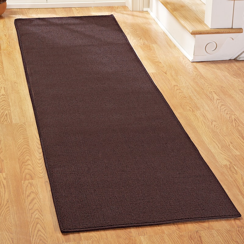 Extra Long and Extra Wide Skid-Resistant Runner Rug - Brown - 28" x 60"
