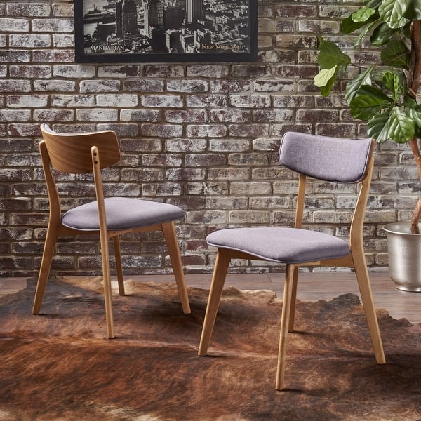 slide 2 of 79, Chazz Mid Century Upholstered Dining Chairs (Set of 2) by Christopher Knight Home