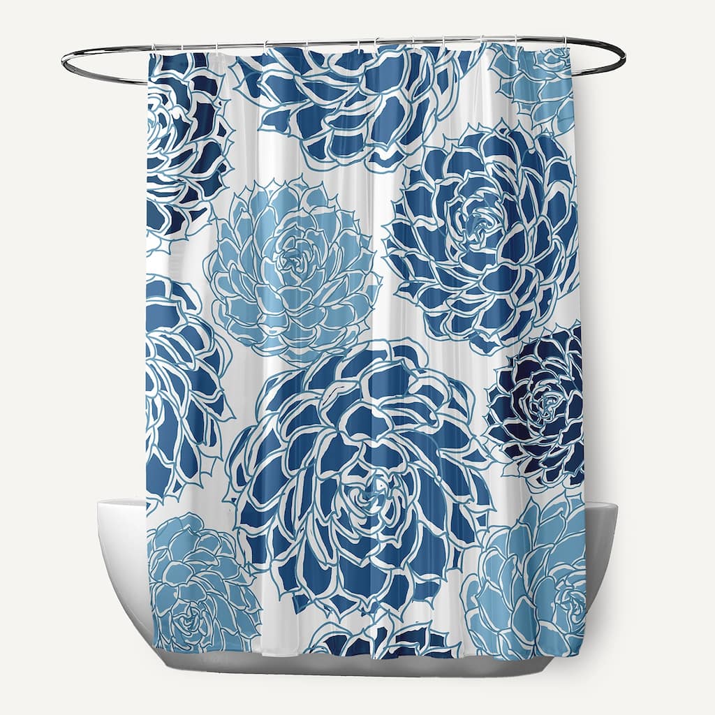 Olivia Floral Print Shower Curtain