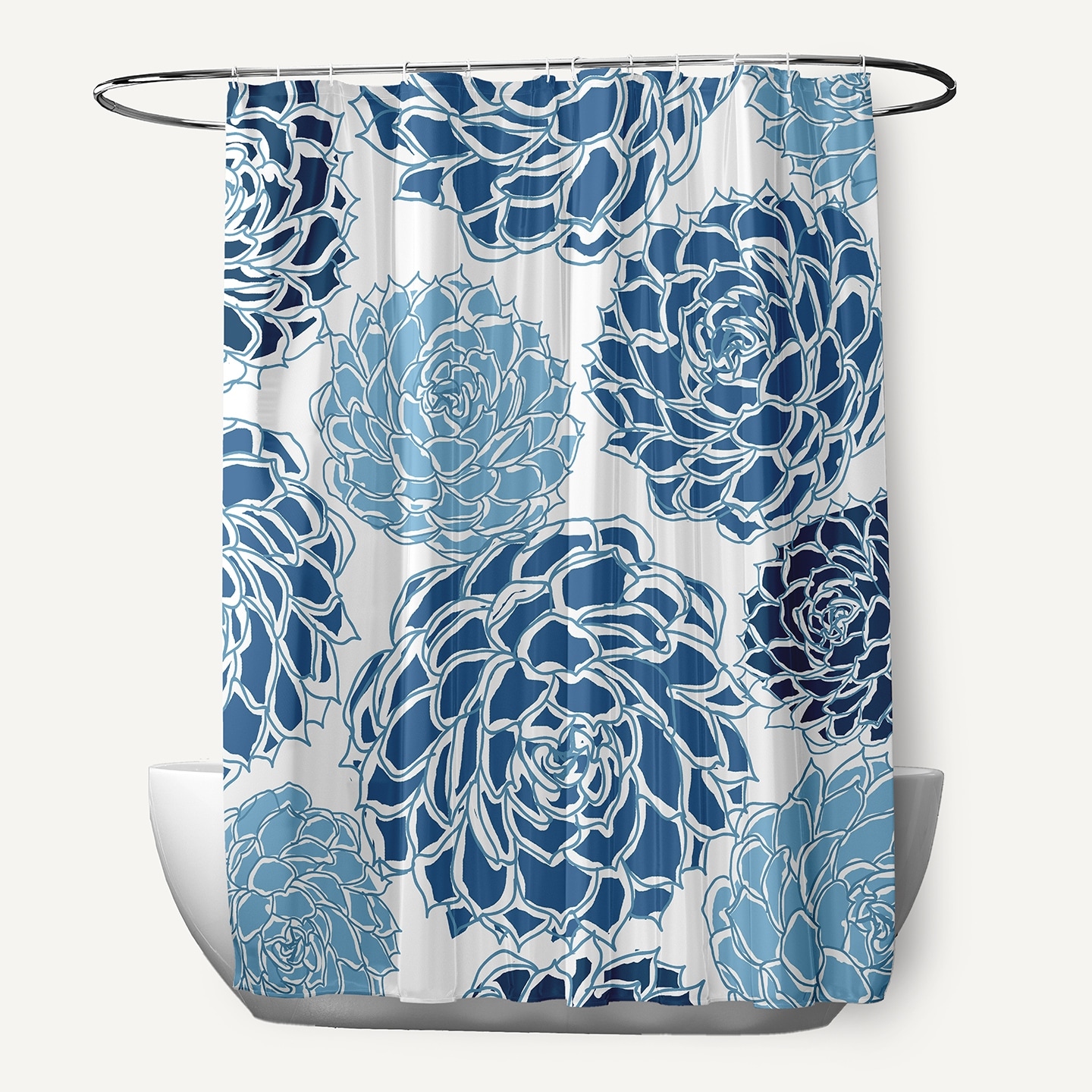 Olivia Floral Print Shower Curtain