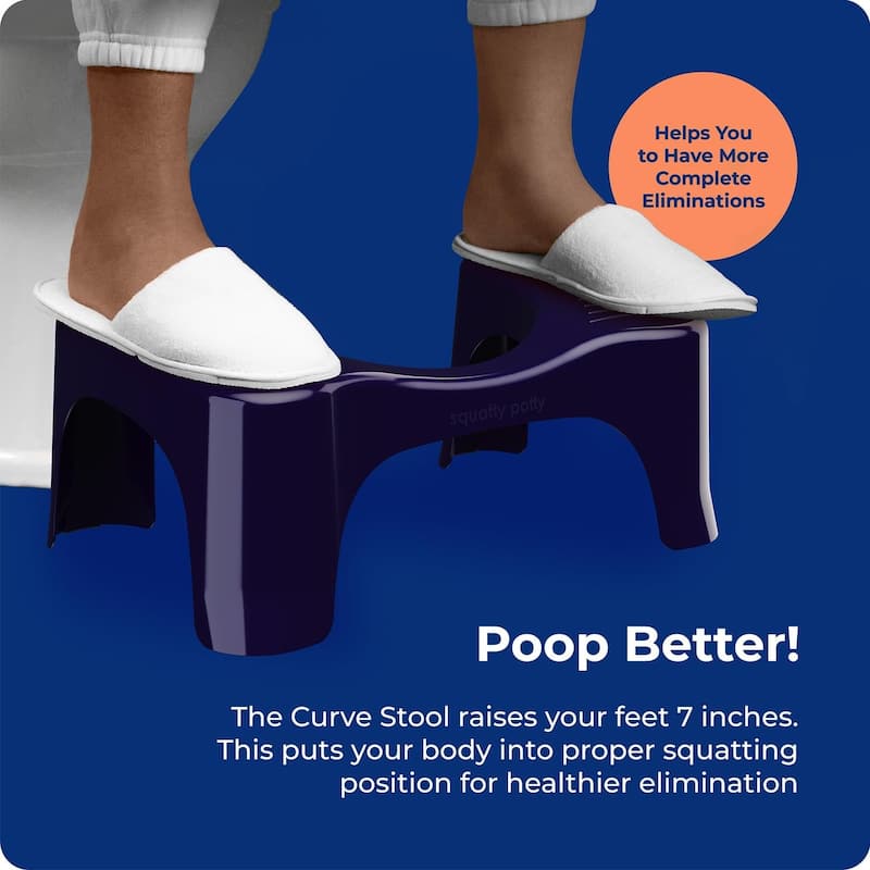 Squatty Potty Simple Bathroom Toilet Stool, Deep Purple 7 Inch Ergonomic Stool - Posture-Enhancing Bathroom Footrest