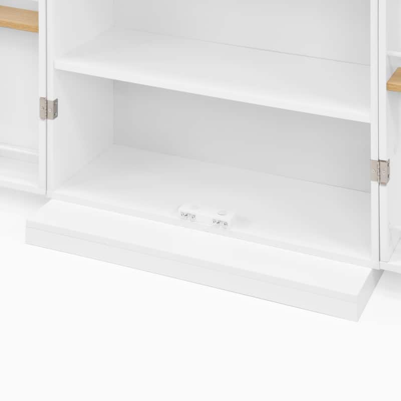 Cabinet White Storage Cabinet Food Pantry with Doors and Adjustable Shelves Freestanding Buffet Cupboards Sideboard