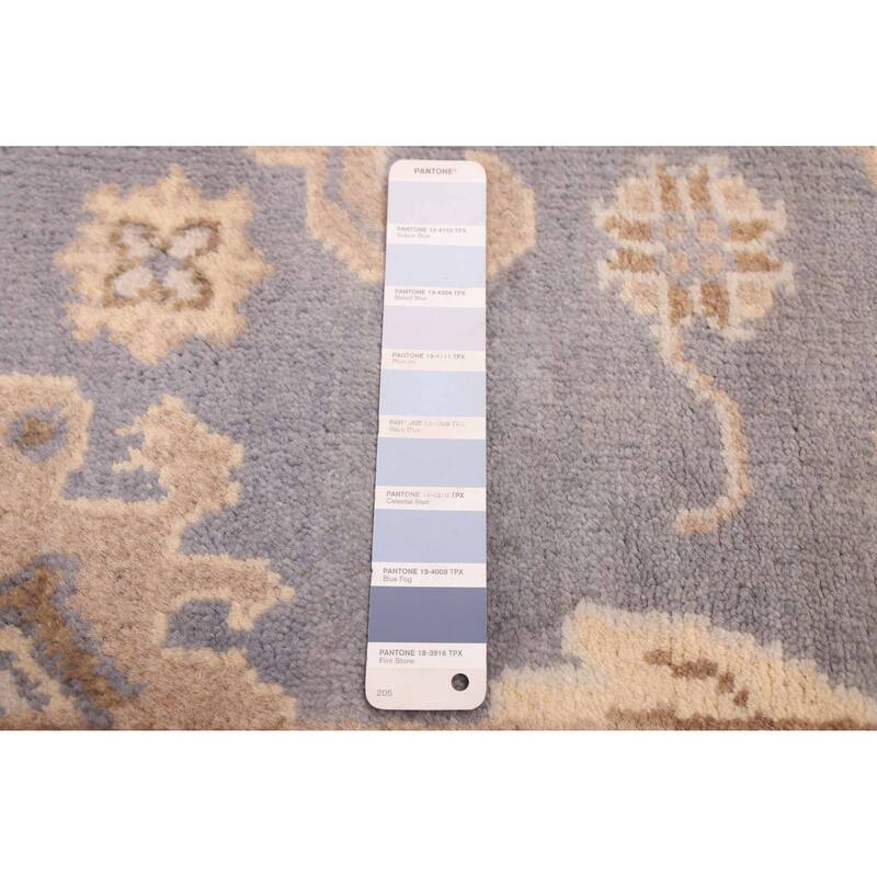 ECARPETGALLERY Hand-knotted Royal Oushak Light Denim Blue Wool Rug - 6'1 x 9'0