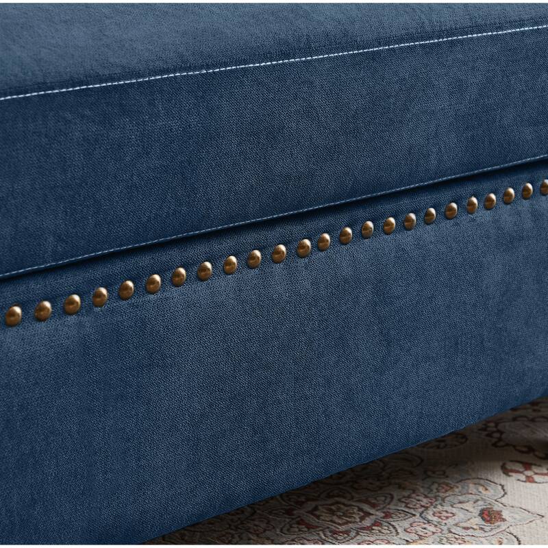 4 Seater L Shaped Reversible Sectional Sofa with Storage Ottoman
