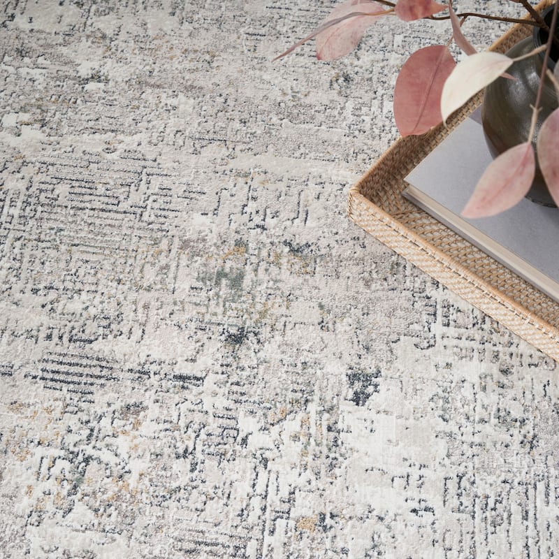 Nourison Distinctive Indoor only Cream / Ivory Abstract Area Rug - 7' 10" x 9' 10"