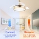 preview thumbnail 37 of 38, 36" Modern Retractable Ceiling Fan with Led Light, 6-Speed Reversible Ceiling Fan with Remote - 36