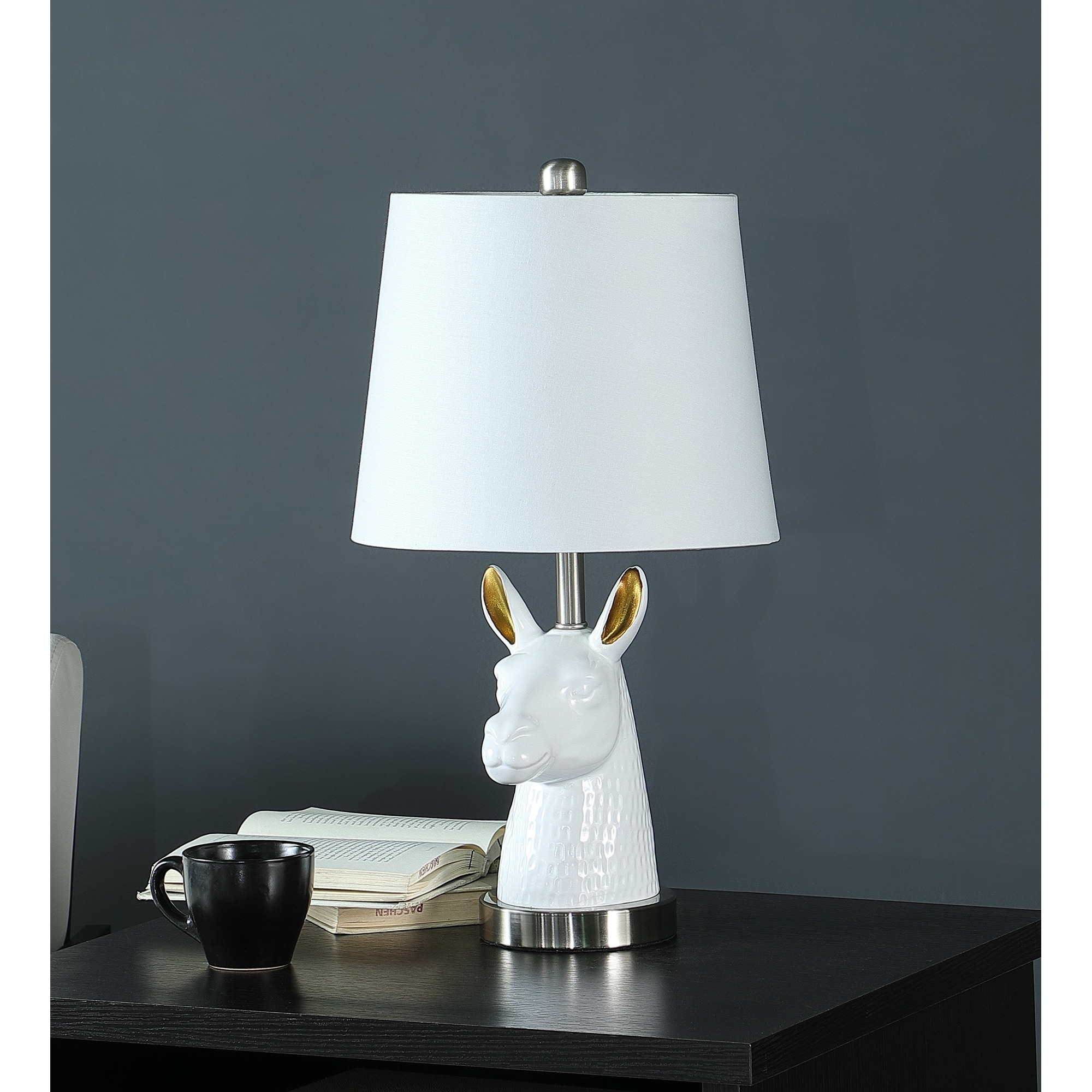 Llama table lamp top