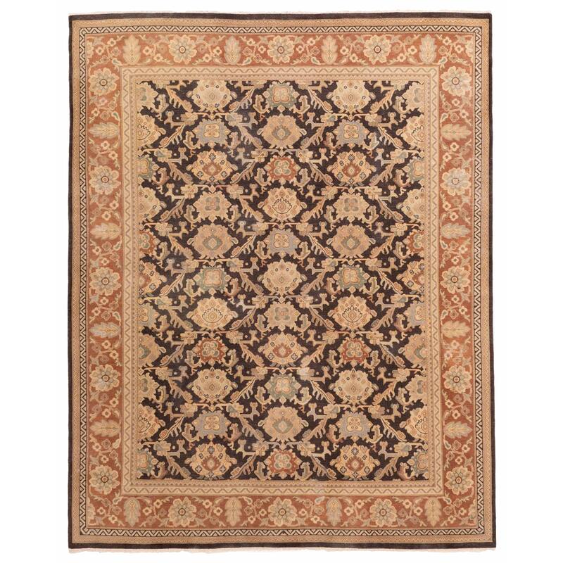 ECARPETGALLERY Hand-knotted Jamshidpour Dark Brown Wool Rug - 8'1 x 10'2