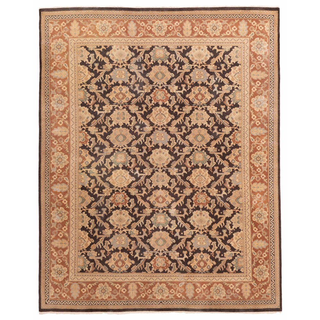 ECARPETGALLERY Hand-knotted Jamshidpour Dark Brown Wool Rug - 8'1 x 10'2