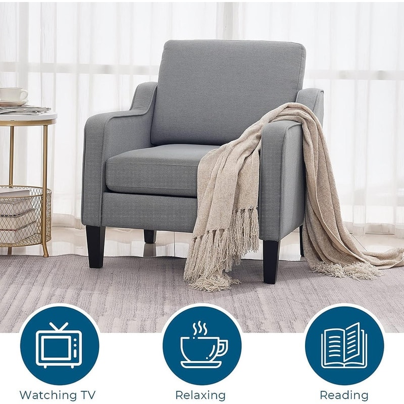 VINGLI Mid Century Modern Fabric Accent Chair
